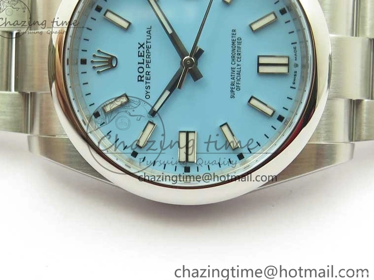 0504 Classic Oyster Perpetual 41mm 124300 ROF 1:1 Best Edition 904L Steel Tiffany Blue Dial on SS Bracelet A 2670